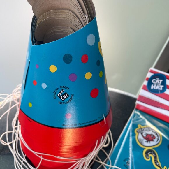 Dr Seuss Cat in the Hat Party Lot Hat Bags Mcdonalds Max Dog Headbands - Picture 5 of 6